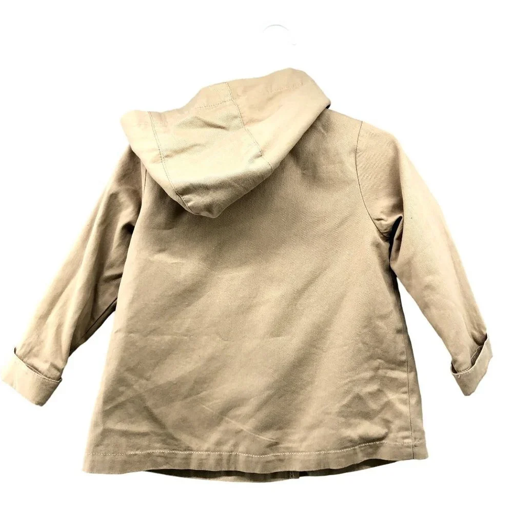 Children's Place Trench Coat Girls 2T‎ Hooded Tan Beige Khaki Cotton Spring Fall